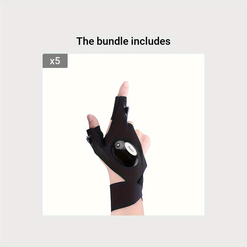 LED Flashlight Gloves - Hands-Free Light for Camping & Repairs