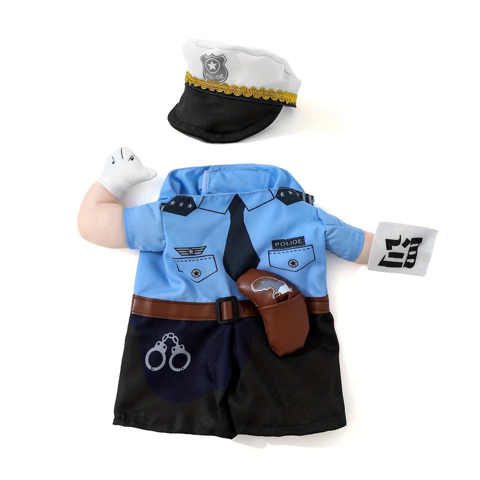 Mini Pet Policeman Costume and more - Adorable Police Outfit with Hat for Dogs & Cats