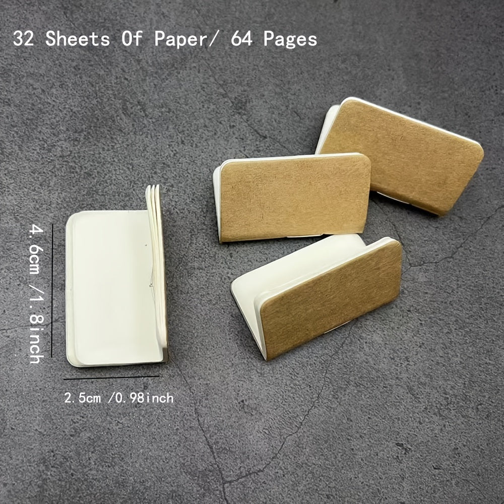 Mini Vintage Leather Notebook - 64 Page Travel Journal with Genuine Leather Cover