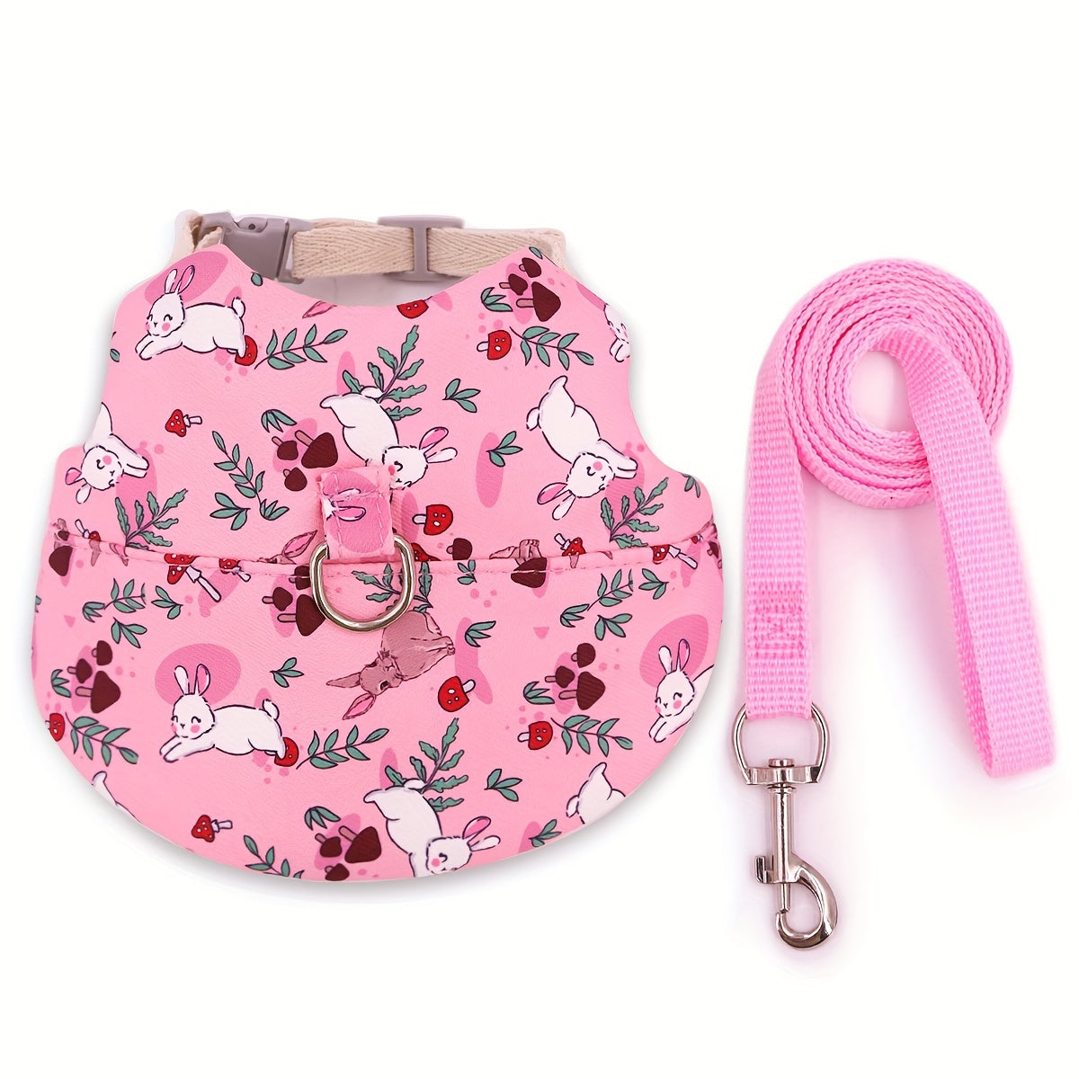 Mini Breathable Rabbit Harness & Leash Set - Soft Pet Harness for Small Animals