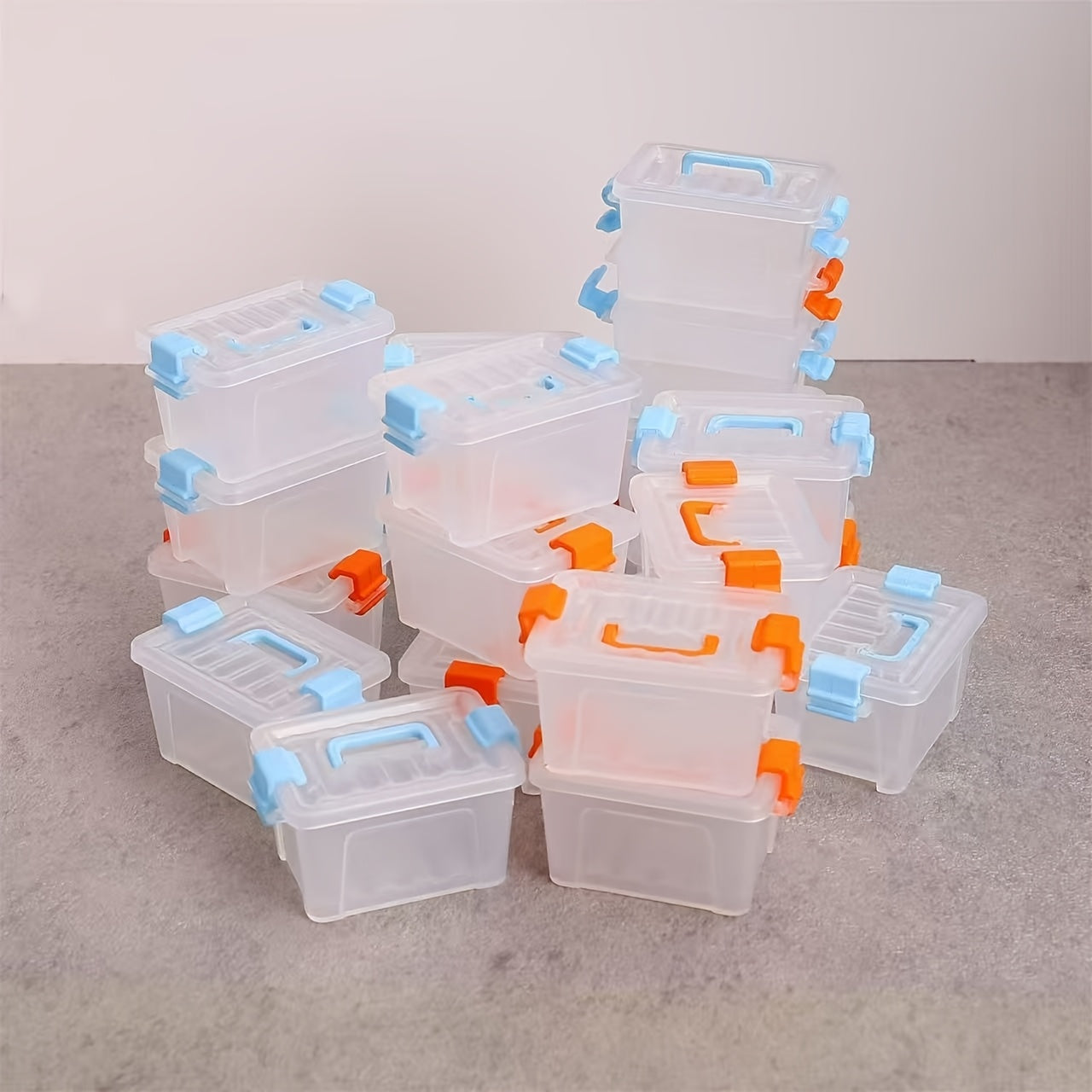 Mini Storage Container Set - 6 Pack Small Plastic Organizer Crates