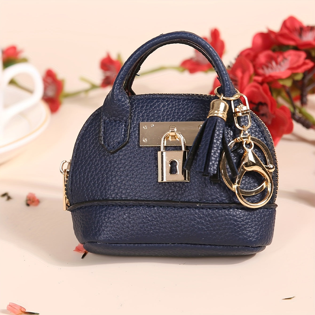 Mini Semi-Circle Crossbody Bag - Tassel Charm Purse for Travel & Everyday