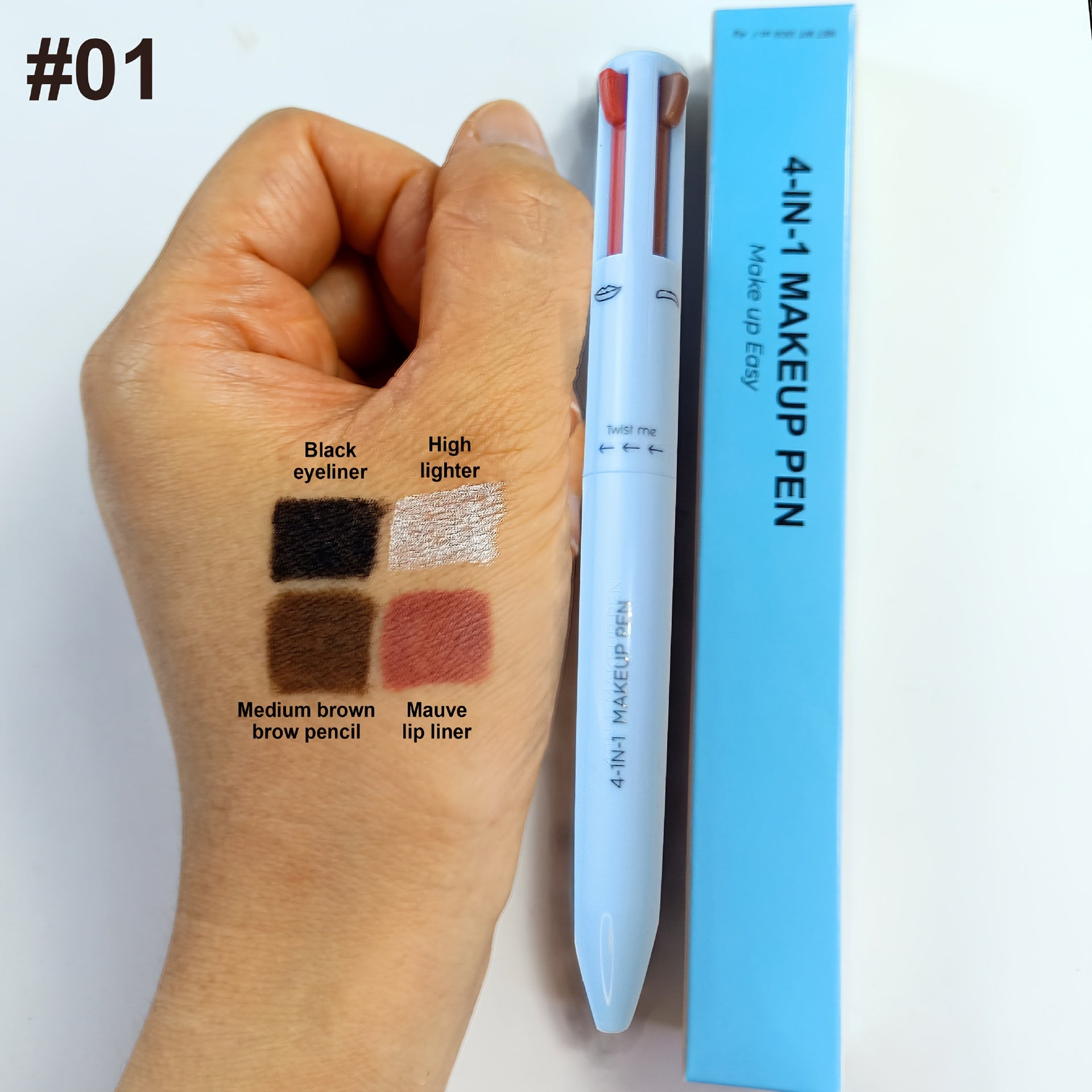 4-in-1 Multi-Function Makeup Pen - Long-Lasting Lip Brow Eye Liner & Highlighter