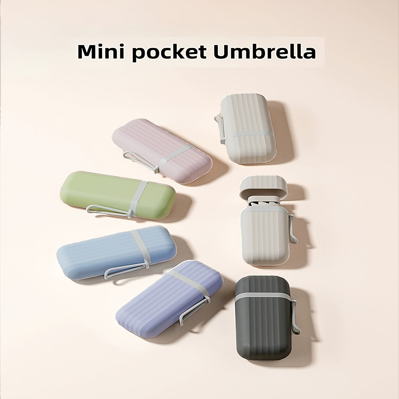 Mini Compact Umbrella - 6-Section Folding Sun & Rain Travel Umbrell