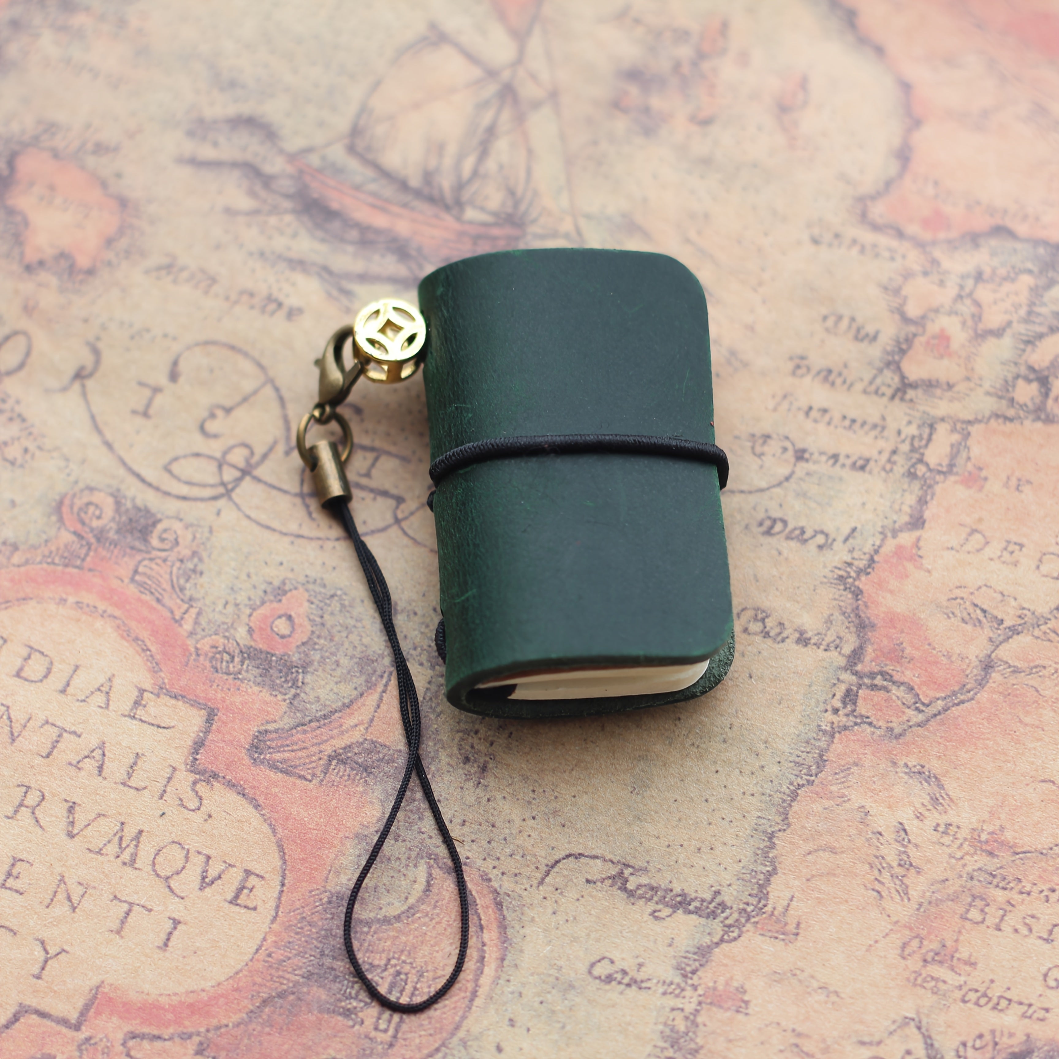 Mini Vintage Leather Notebook - 64 Page Travel Journal with Genuine Leather Cover