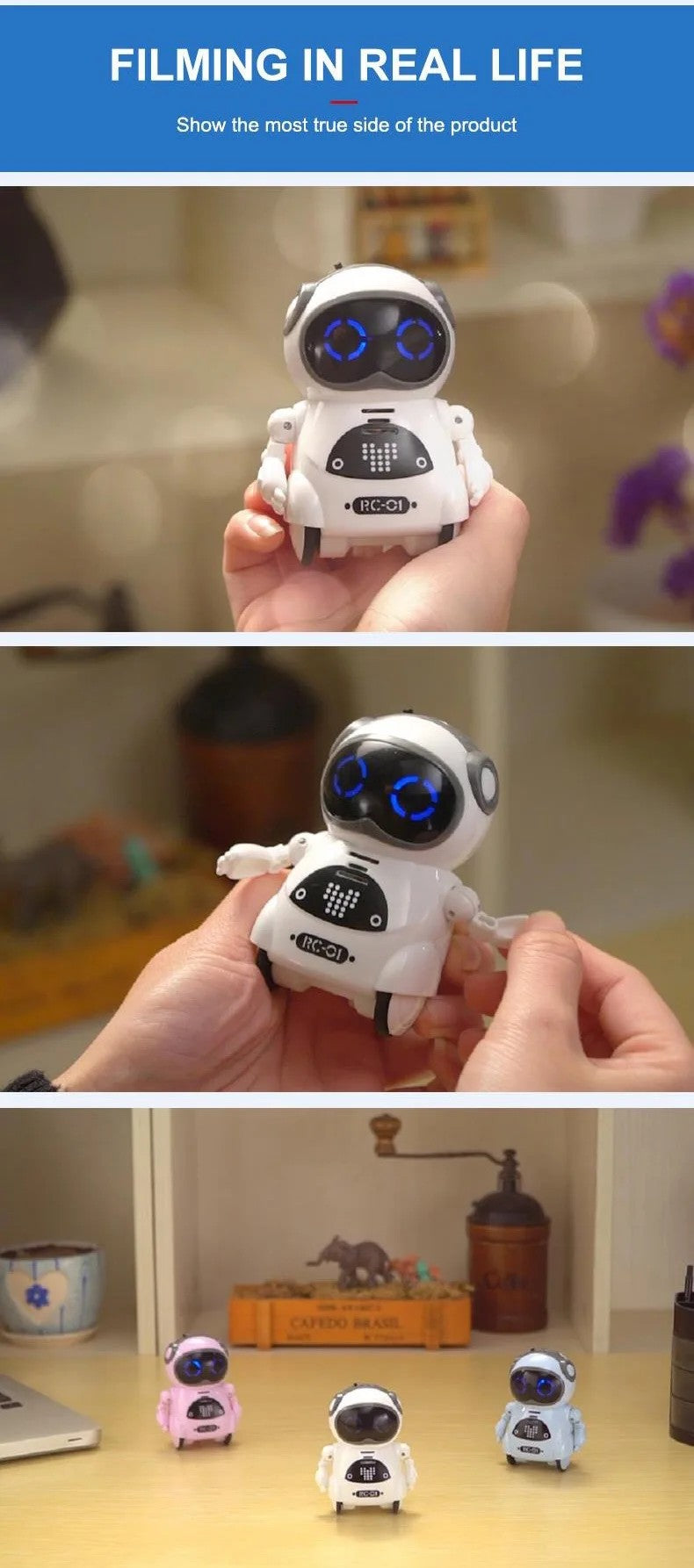 Mini Voice Controlled Robot Toy - Interactive Smart Gadget for Kids