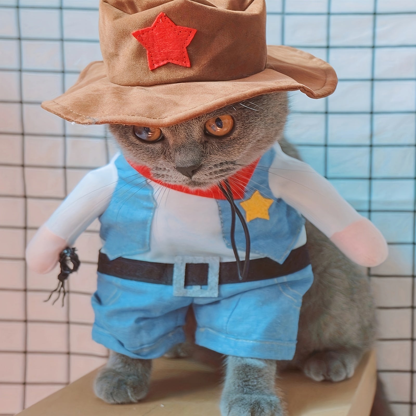 Mini Pet Policeman Costume and more - Adorable Police Outfit with Hat for Dogs & Cats