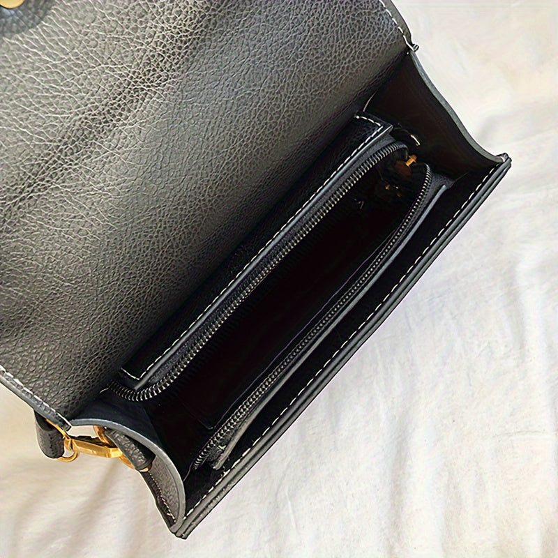 Mini Lion Head Crossbody Bag - Vintage PU Leather Shoulder Bag