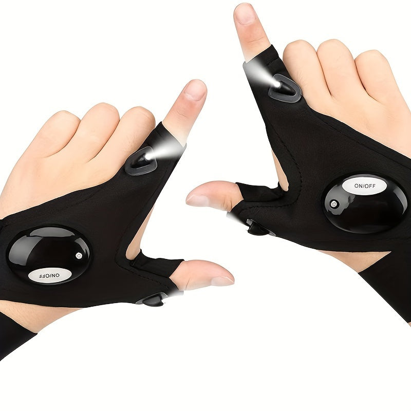 LED Flashlight Gloves - Hands-Free Light for Camping & Repairs