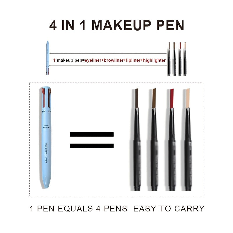 4-in-1 Multi-Function Makeup Pen - Long-Lasting Lip Brow Eye Liner & Highlighter