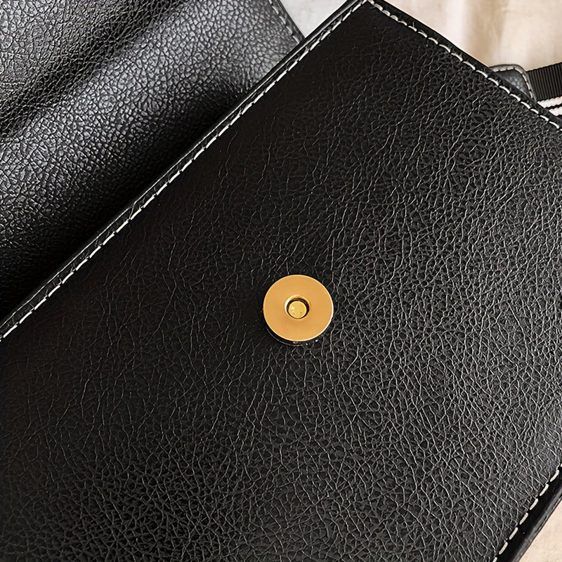 Mini Lion Head Crossbody Bag - Vintage PU Leather Shoulder Bag