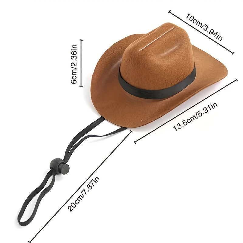 Mini Cowboy Hat for Pets - Adorable Western Hat for Small Dogs & Cats