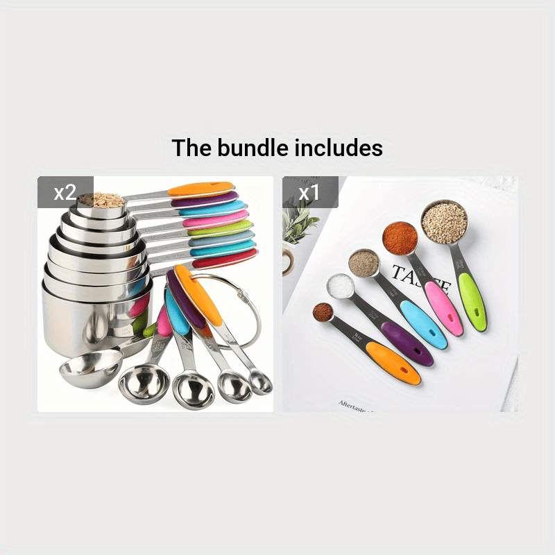 Measuring Cups & Spoons Set - 5/8/13 Piece Kitchen Tool Kit