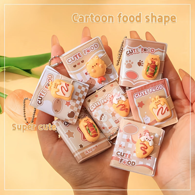 Mini Sticky Notes Set - 2 Pack Cute Cartoon Animal & Food Keychain Notepads