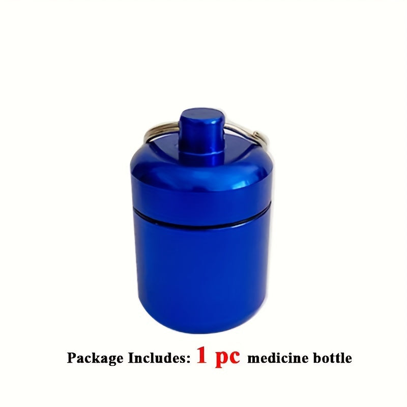 Waterproof Mini Pill Organizer Keychain - Portable Metal Medicine Holder