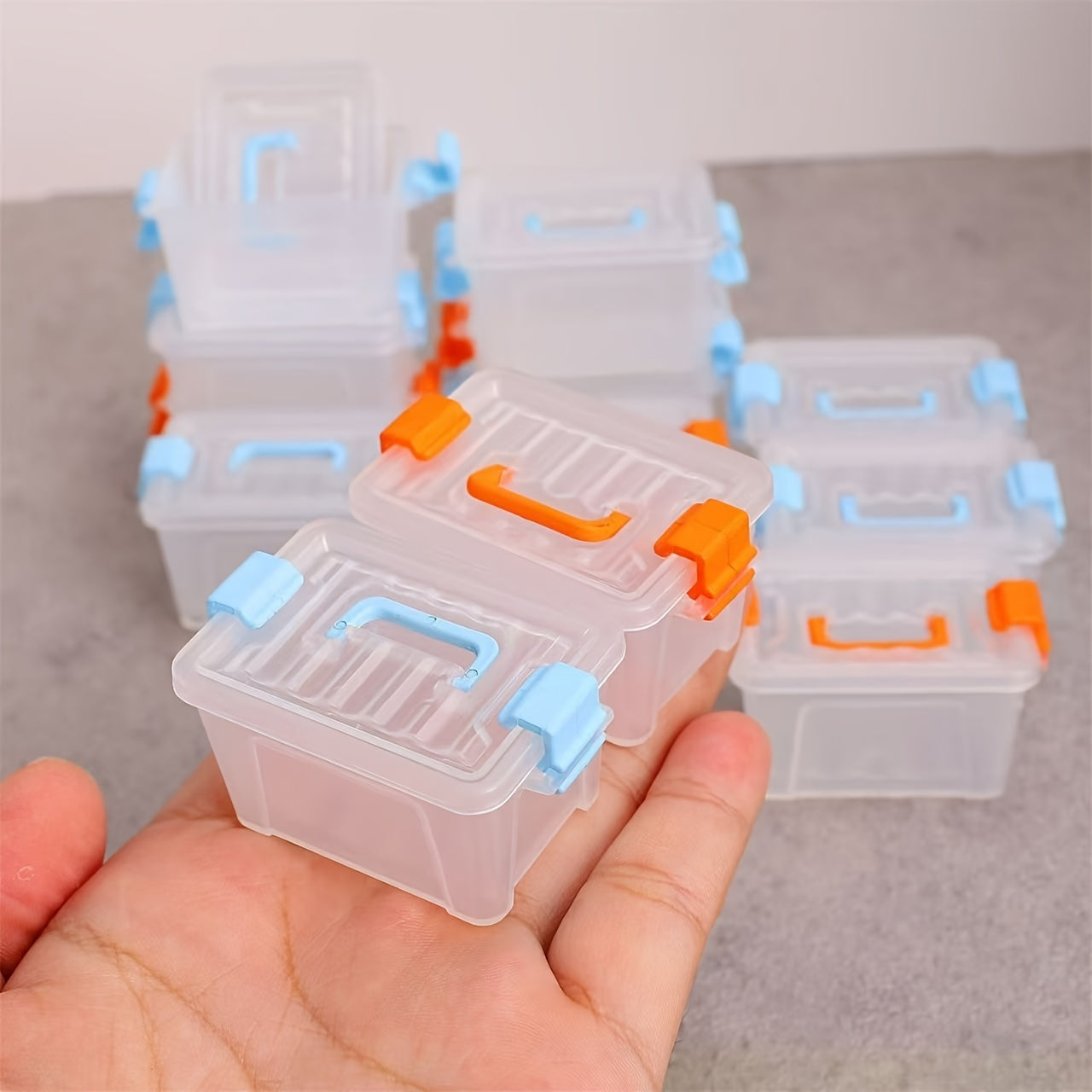 Mini Storage Container Set - 6 Pack Small Plastic Organizer Crates