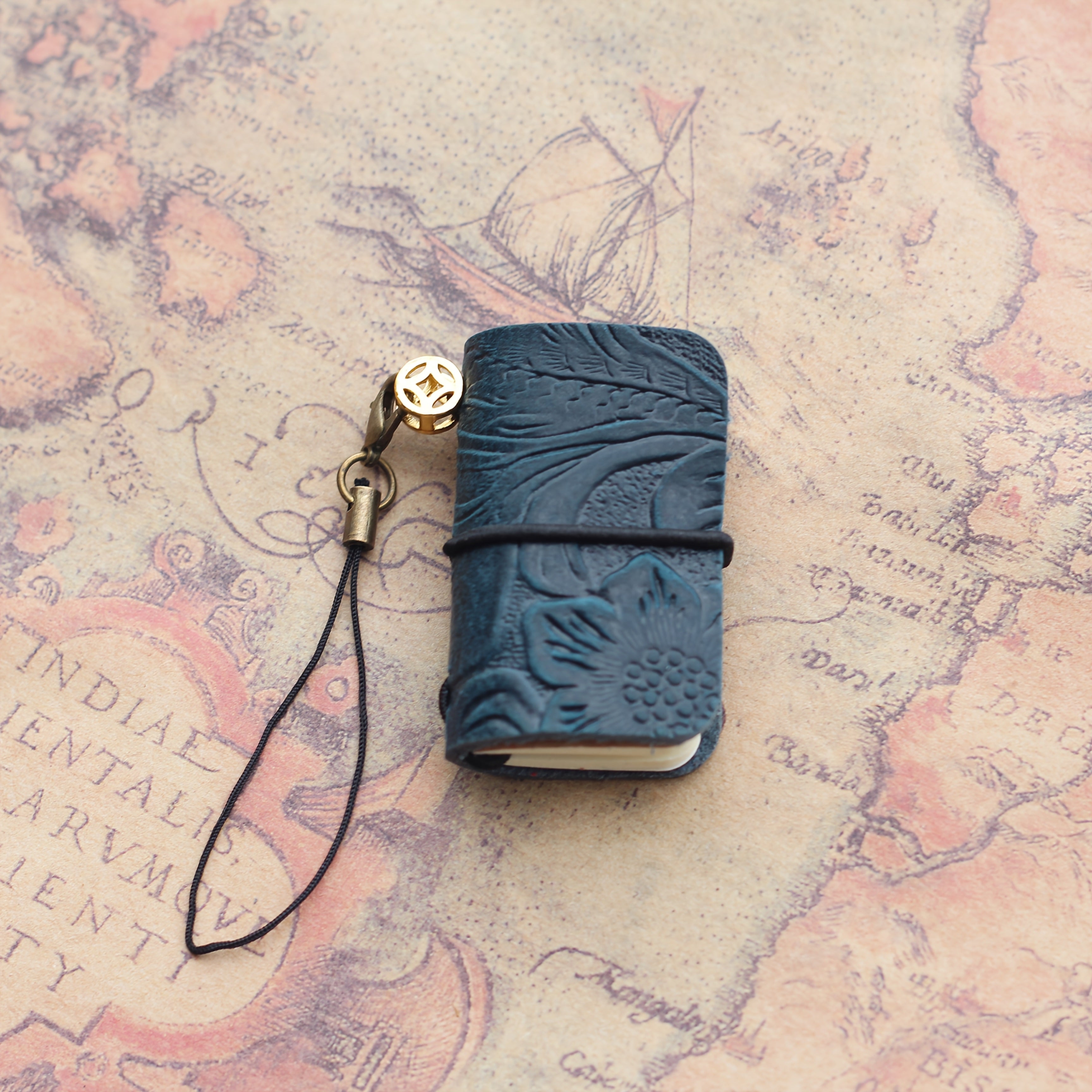 Mini Vintage Leather Notebook - 64 Page Travel Journal with Genuine Leather Cover