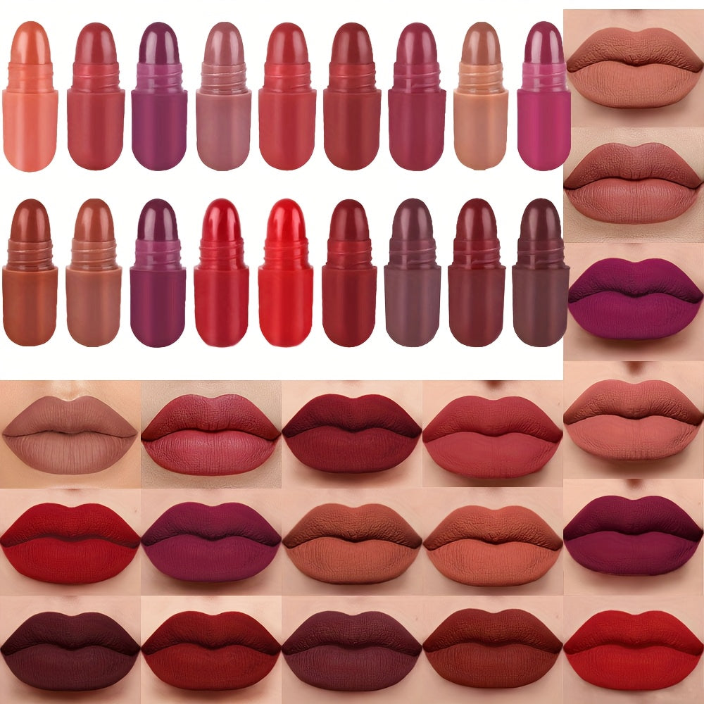Mini Capsule Lipstick Set - 18 Long-Lasting Colours in Travel-Friendly Case