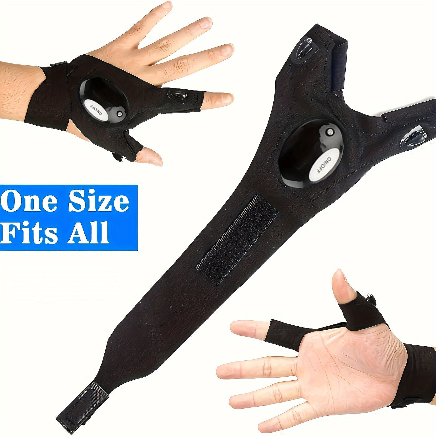 LED Flashlight Gloves - Hands-Free Light for Camping & Repairs