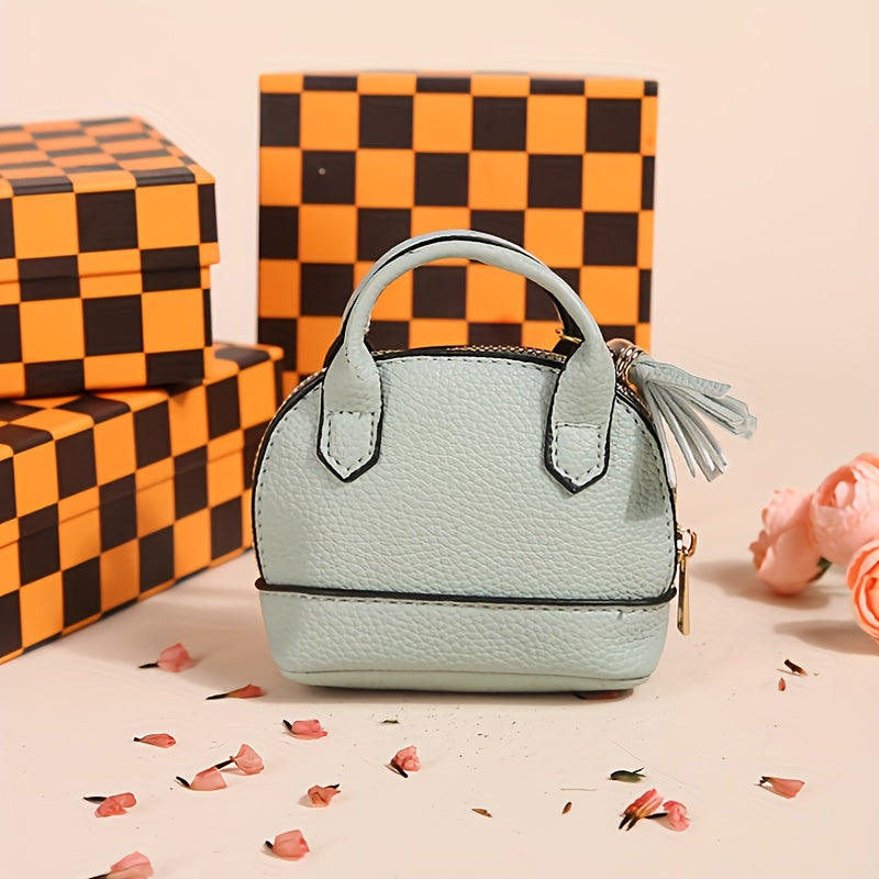 Mini Semi-Circle Crossbody Bag - Tassel Charm Purse for Travel & Everyday