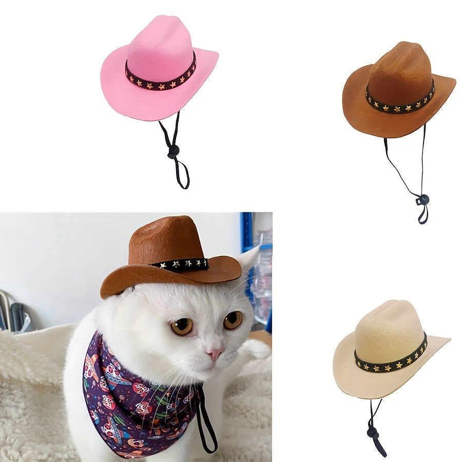 Mini Cowboy Hat for Pets - Adorable Western Hat for Small Dogs & Cats