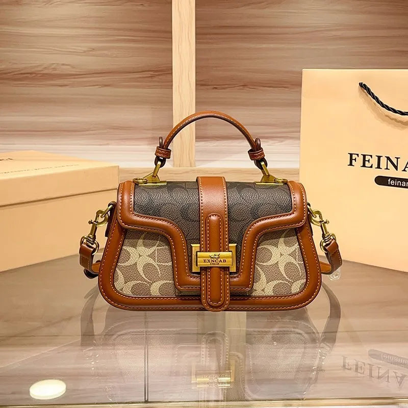 Light Luxury Contrasting‑Color Saddle Bag – 2025 High‑End Fashion Shoulder & Crossbody