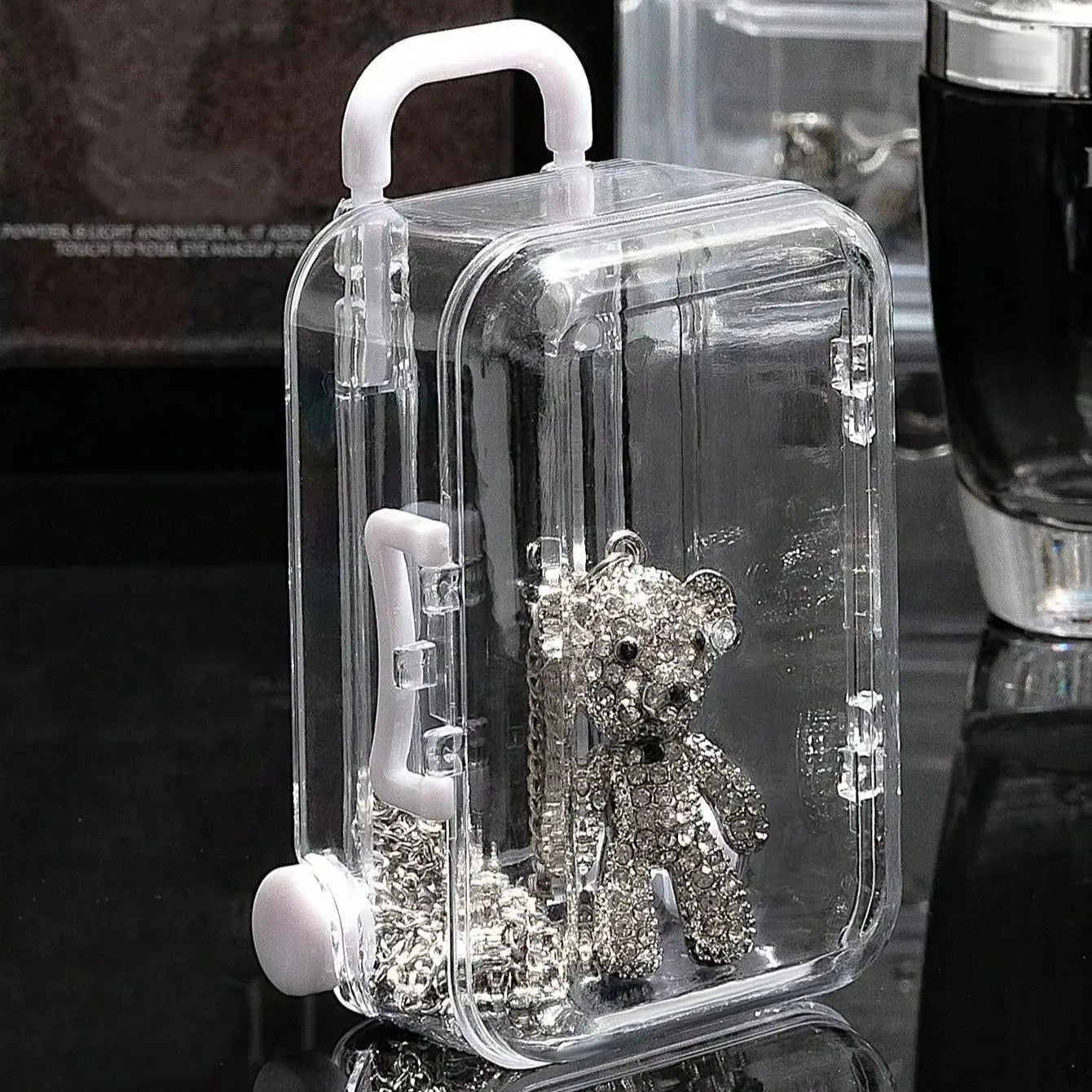 Mini Suitcase Display Box - Transparent Jewellery & Gift Packaging (5x7cm)