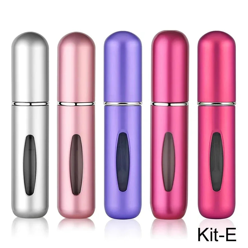 Mini Refillable Perfume Atomizer Set - 5ml Travel Spray Bottles (5 Pack)