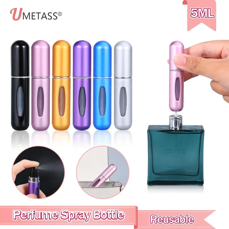 Mini Refillable Perfume Atomizer Set - 5ml Travel Spray Bottles (5 Pack)