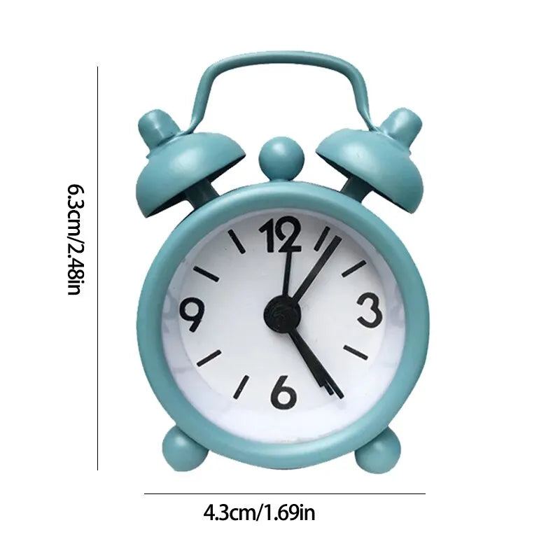 Mini Metal Alarm Clock - Portable Travel Alarm for Bedside & Students
