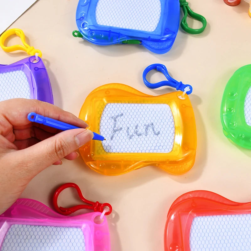 Mini Magnetic Drawing Board with Keychain - Erasable Doodle Pad for Kids