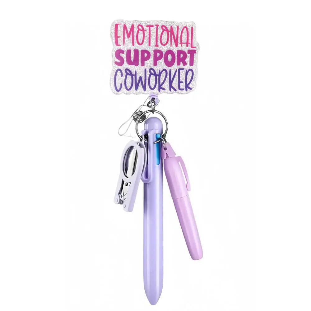 Retractable Badge Reel Multi Tools - Nurse Teacher Student Ballpoint Pen with Clip Hook