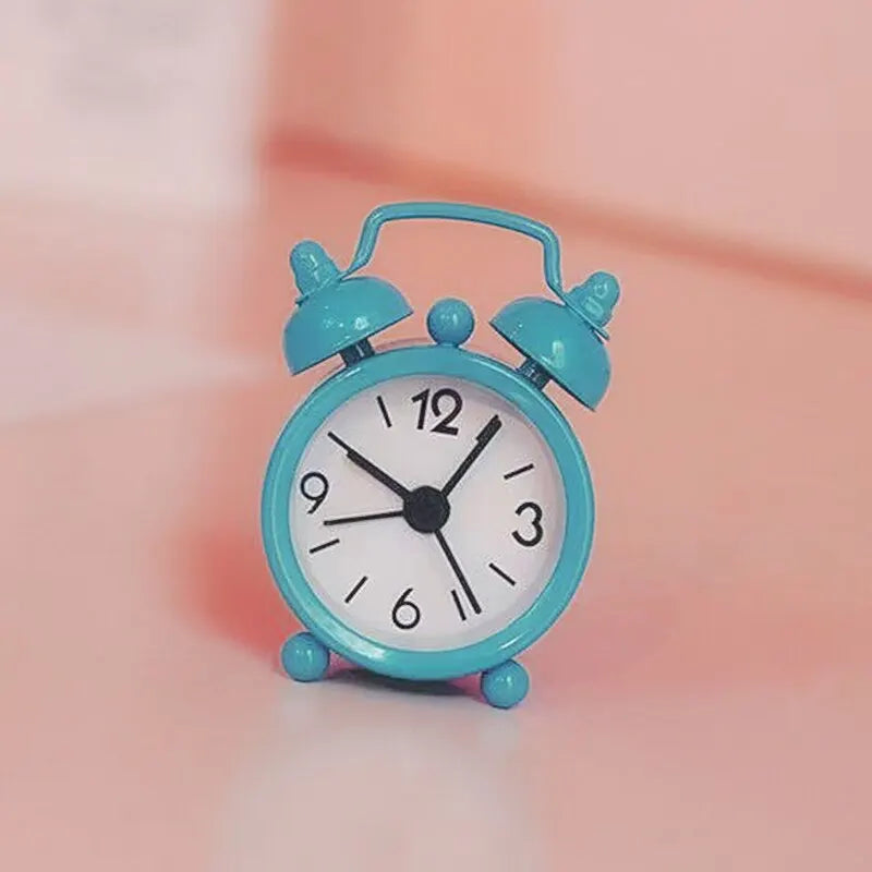 Mini Metal Alarm Clock - Portable Travel Alarm for Bedside & Students