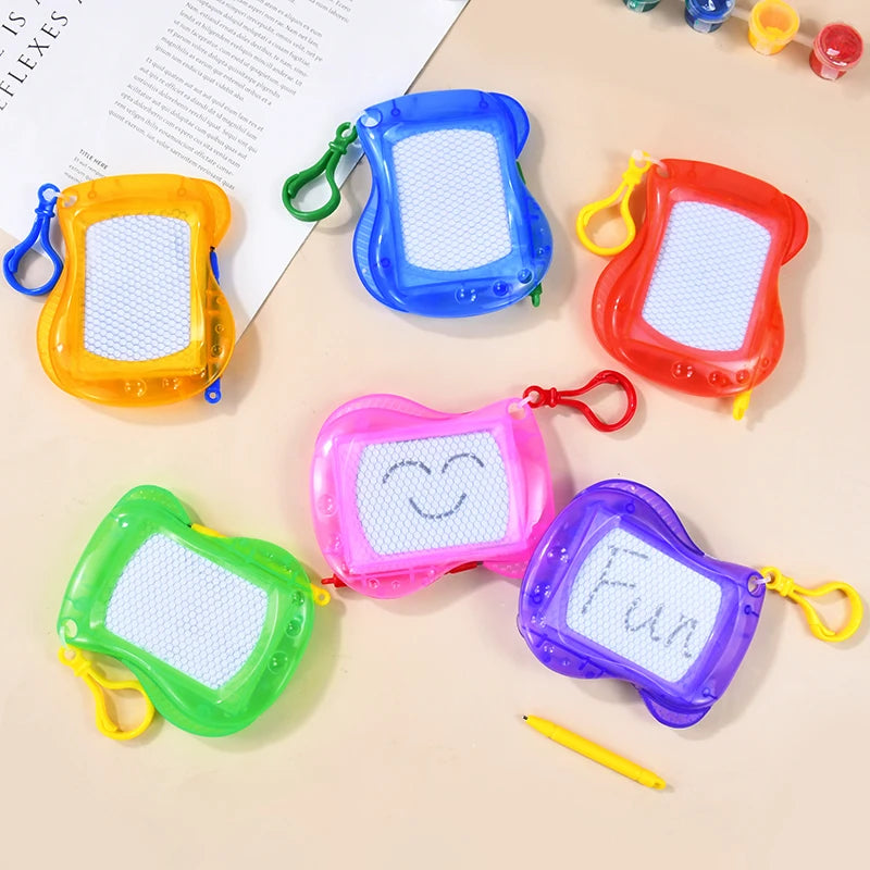 Mini Magnetic Drawing Board with Keychain - Erasable Doodle Pad for Kids