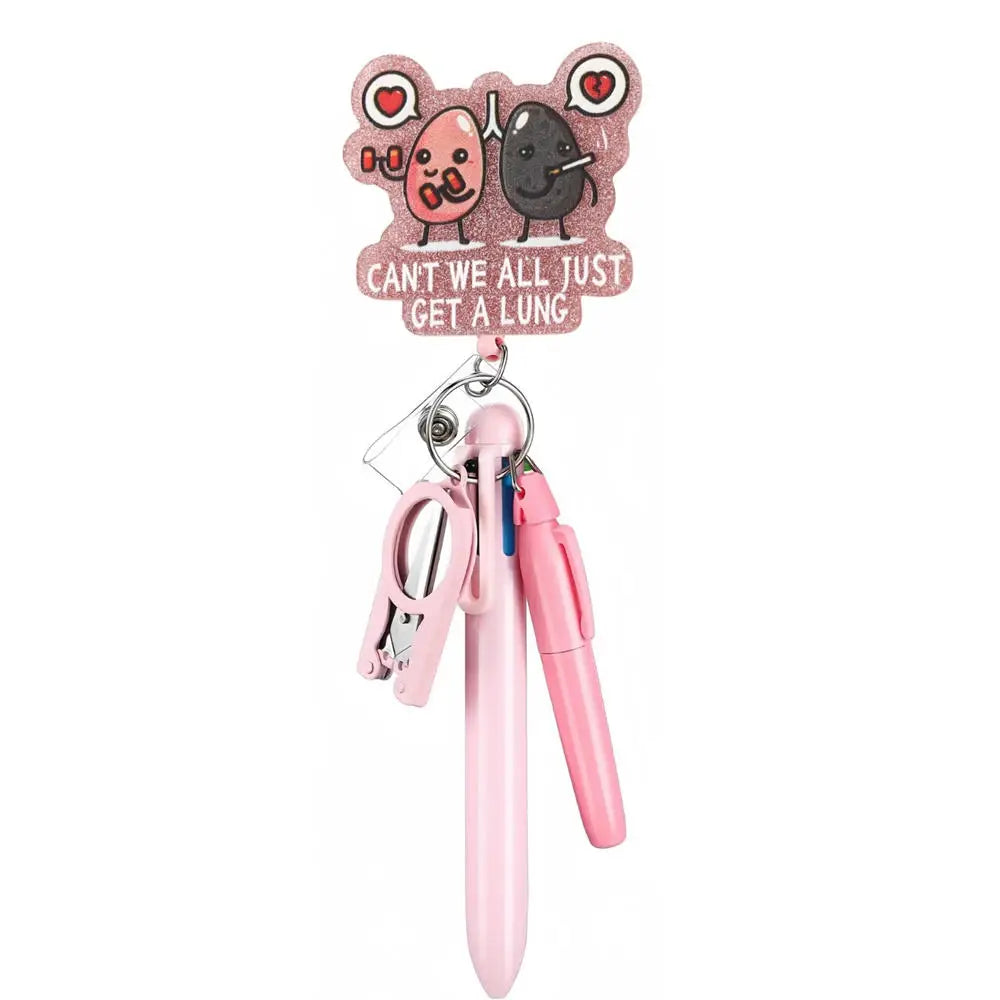 Retractable Badge Reel Multi Tools - Nurse Teacher Student Ballpoint Pen with Clip Hook