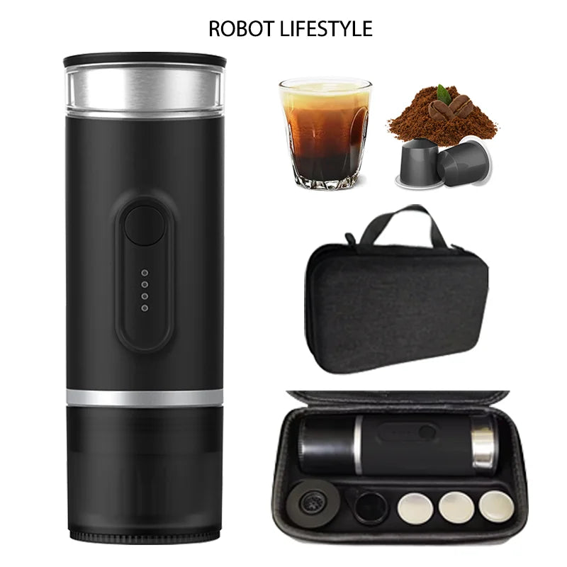 Portable 2-in-1 Coffee Maker - Battery Powered for Travel & Camping