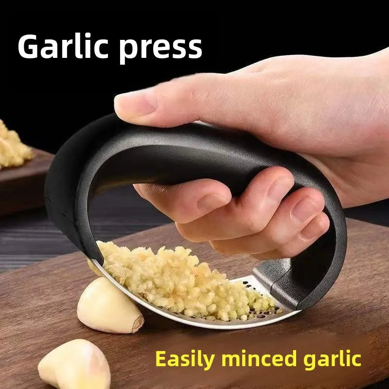 Stainless Steel Garlic Press - Kitchen Crusher Tool