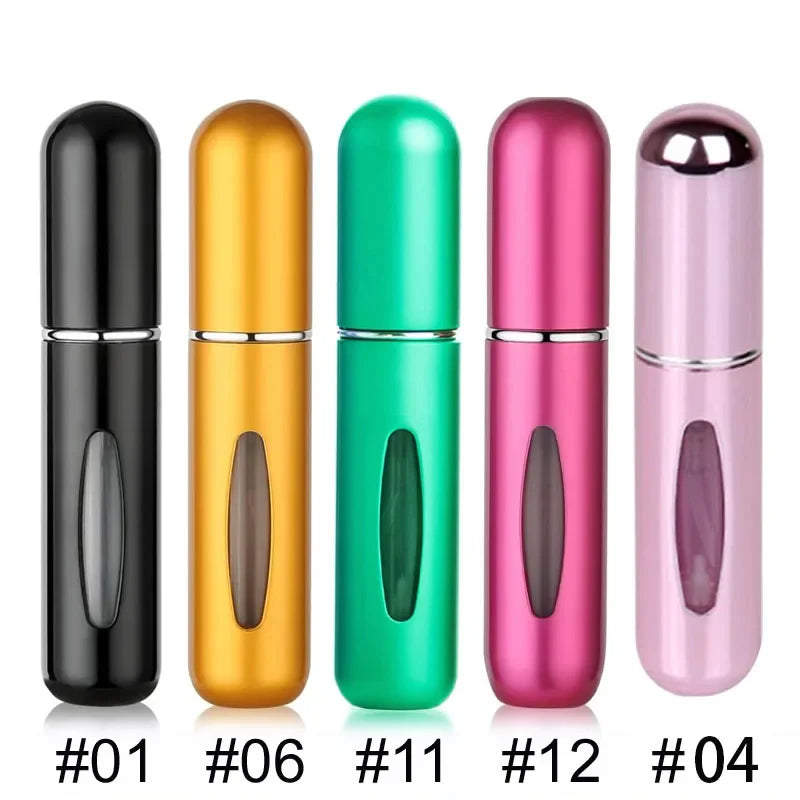 Mini Refillable Perfume Atomizer Set - 5ml Travel Spray Bottles (5 Pack)