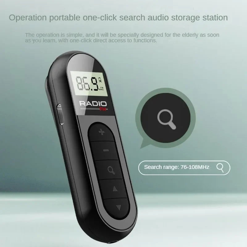 Mini Portable FM Radio - Pocket Radio Easy to use, compact, cute