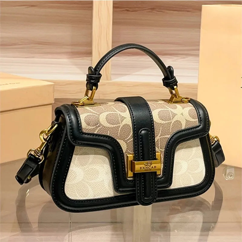 Light Luxury Contrasting‑Color Saddle Bag – 2025 High‑End Fashion Shoulder & Crossbody