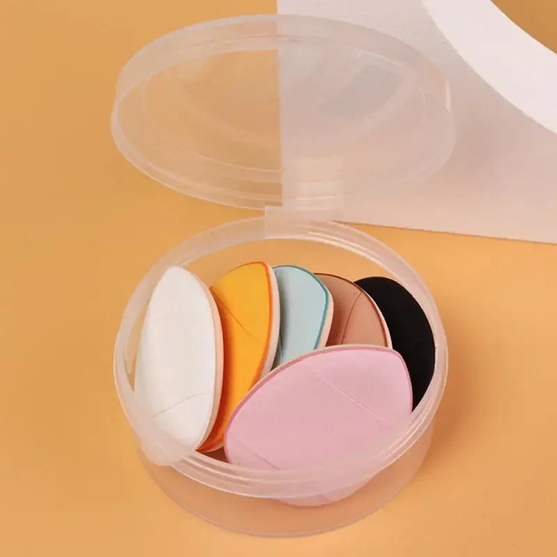 Mini Finger Powder Puff Set - 6 Pack Reusable Makeup Sponges for Foundation