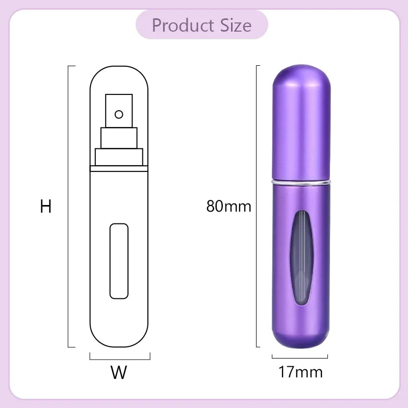 Mini Refillable Perfume Atomizer Set - 5ml Travel Spray Bottles (5 Pack)