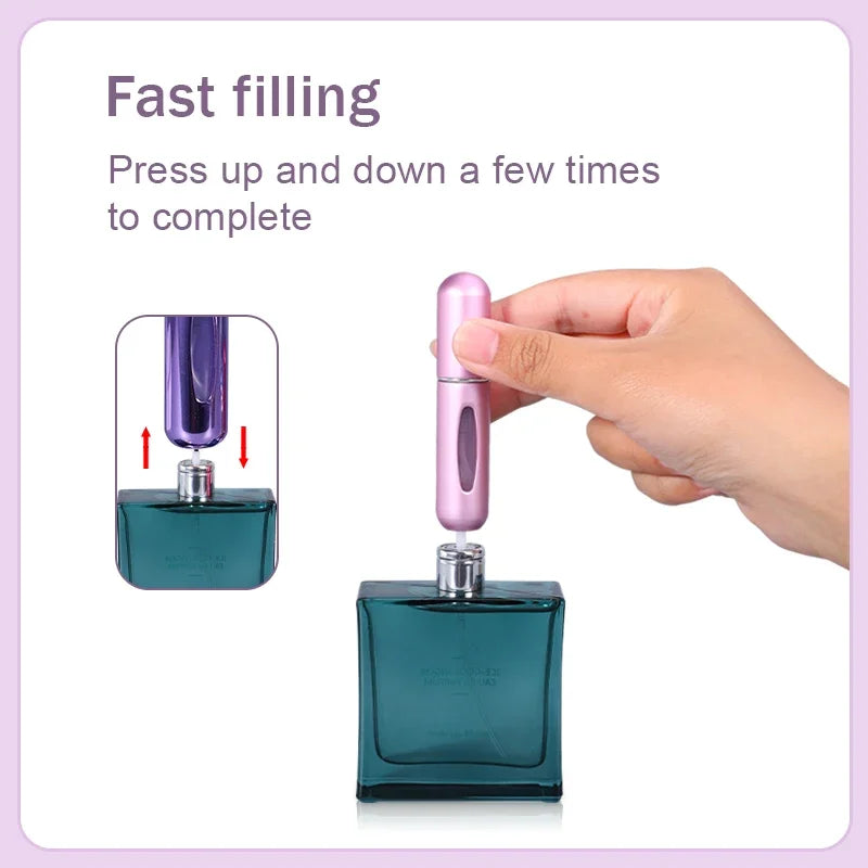 Mini Refillable Perfume Atomizer Set - 5ml Travel Spray Bottles (5 Pack)