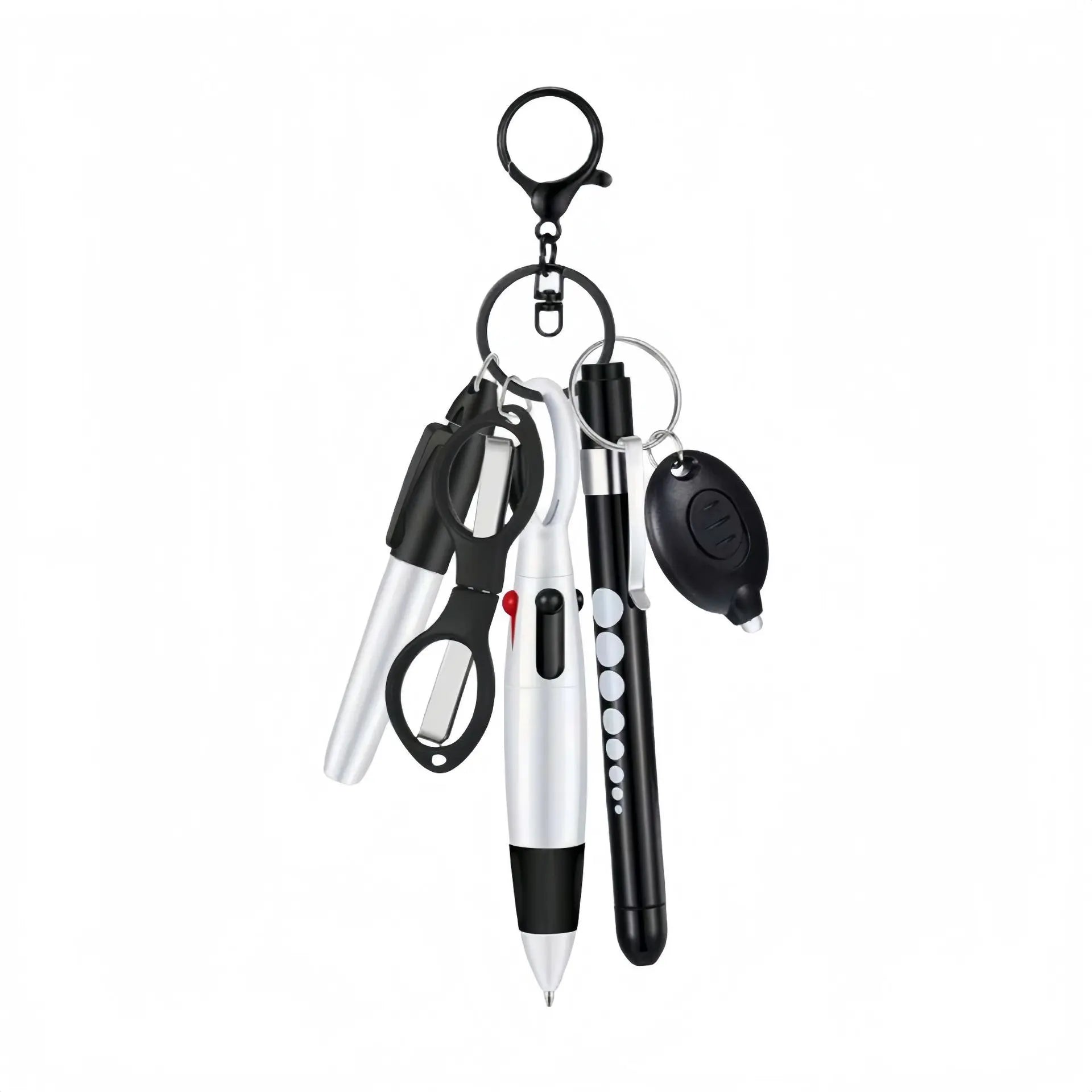 6-in-1 Portable Nurse Keychain Set - LED Light, Scissors & Medical Tools