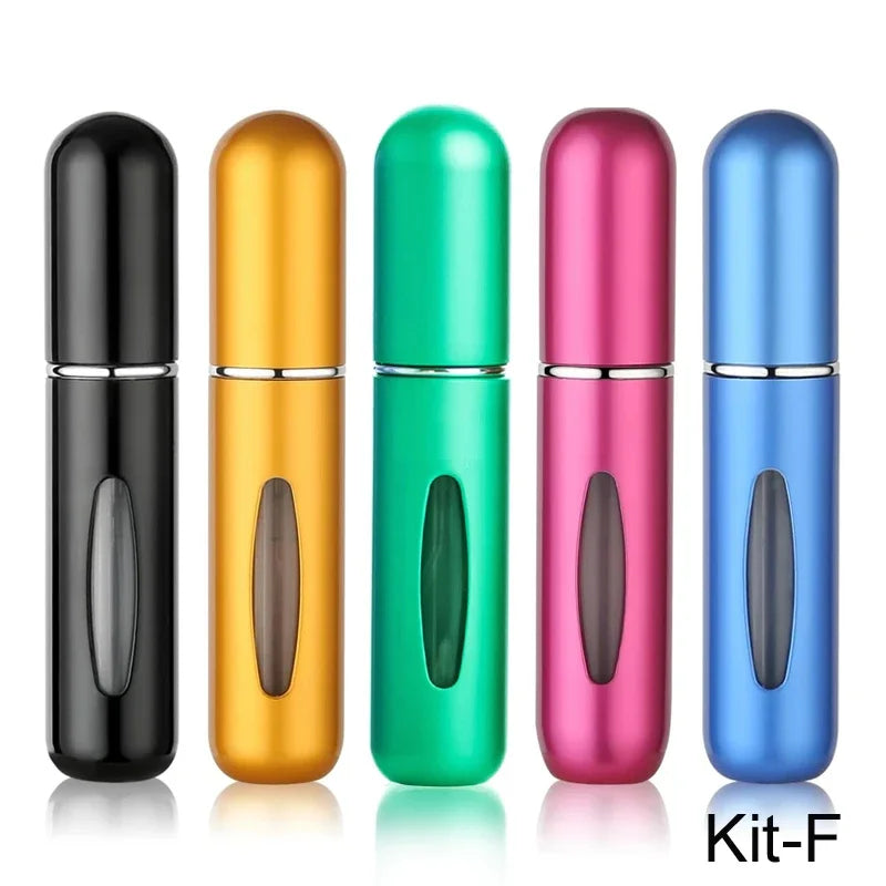 Mini Refillable Perfume Atomizer Set - 5ml Travel Spray Bottles (5 Pack)