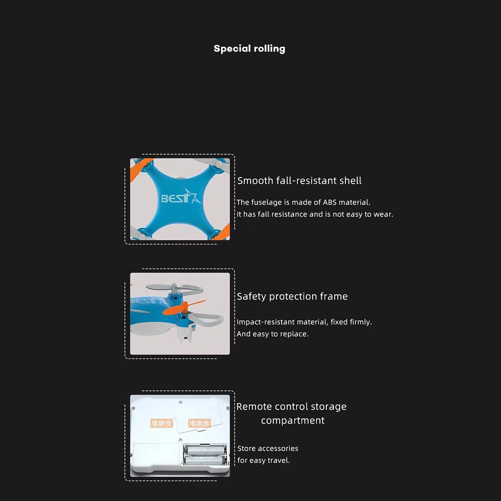 Mini Pocket Drone - Remote Control Quadcopter with Altitude Hold