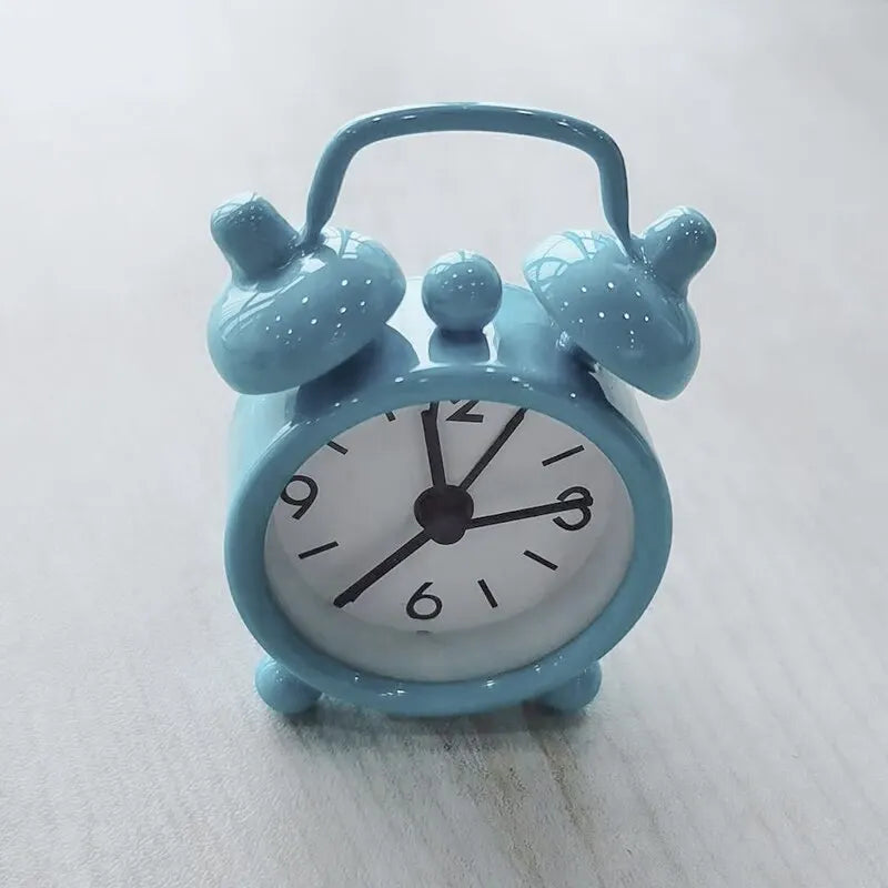 Mini Metal Alarm Clock - Portable Travel Alarm for Bedside & Students