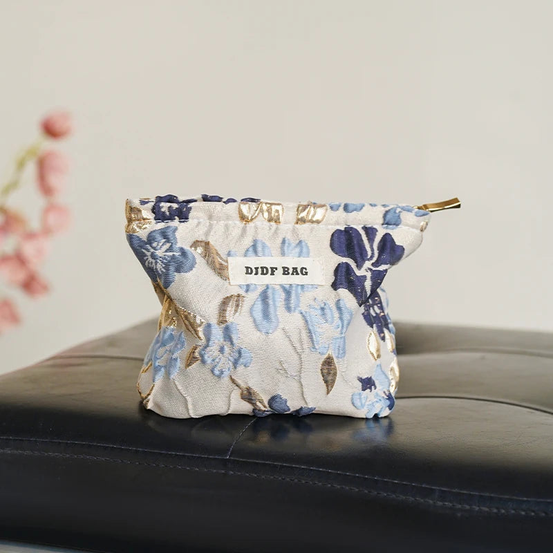 Mini Travel Cosmetic Bag - Compact Red Storage Pouch for Essentials