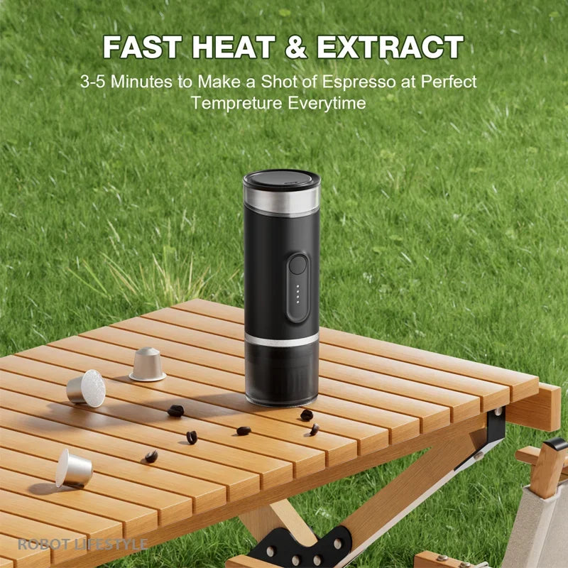 Portable 2-in-1 Coffee Maker - Battery Powered for Travel & Camping