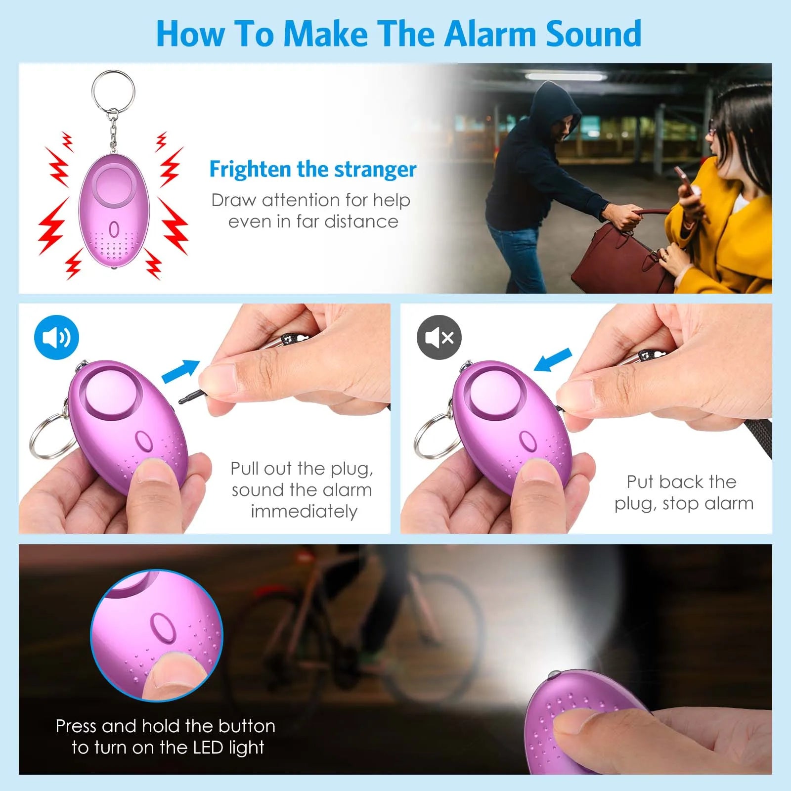 Safety Keychain Full Set – Personal Alarm &amp; Self‑Defence Accessories for Women